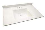 デザインハウス557629 Camilla Vanity Top with 4 " Backsplash、25 x 22インチ、ソリッドホワイト