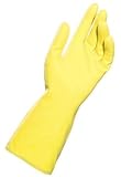 MAPA Sure-Grip LF-128 Natural Latex Glove Work 0.020 Thickness 12 Length Size 7 Yellow (Bag of 12 Pa