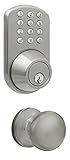 MiLocks TFK-02SN Digital Deadbolt Door Lock and Passage Knob Combo with Keyless Entry via Keypad Cod