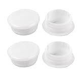 uxcell ラウンドチューブ挿入　キャップカバー　プロテクトカバー　4個　ホワイト　プラスチック製