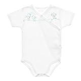 デンマークの子供服ブランドＦＩＸＯＮＩ ひよこ 前開き 半袖 ワンポイント ホワイト ボディスーツ 綿１００％ 74ｃｍ