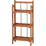 フリーラック 3段 浅型 ブラウン 商品コード：32618 不二貿易