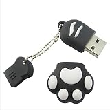 USB 3.0 フラッシュドライブ 8GB U ディスク 猫の足跡 ペンドライブ 高速メモリ サムスティック データストレージ用、ブラック