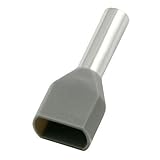 Morris 12781 Nylon Twin Insulated Ferrule Din Standard 20 AWG Wire Range, .315-Inch Pin Length, Gray