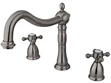 Kingston Brass KS1348BX Heritage Roman Tub Filler with Metal Cross Handle, Satin Nickel [並行輸入品]