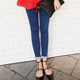 穿き心地抜群　美脚　マタニティ　スリムスキニーデニム【30000102753】 (M, ブラック)