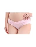 ビエスディディ　レディース　コットン　無地　ローライズ　Vフロント　シームレス　妊娠用　ショーツ　ピンク　L