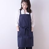 レップ(Rep) エプロン 北欧 ポケット2個付き カフェエプロン 大人用 着丈73cm (アビチュアル ソル) ネイビー NV 547687-MAIL プレゼント