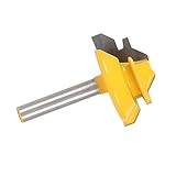 Lovoski 45度　1/2 インチ　1/4インチシャンク　小型ロックマイター　ルータービット　テノンカッター　木工用ドリル　木工カッター