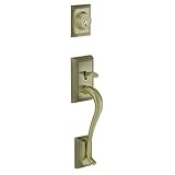 Schlage f58追加609 Addison Exterior Handleset withデッドボルト、2パックカラー:アンティーク真鍮サイズ: 2パックモデル:
