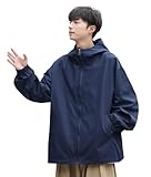 [C&CL] ジャケット マウンテンパーカー ウィンドブレーカー メンズ カジュアル アウター ジャンバー 防水 撥水 防風 上着 春 秋 (JP, アルファベット, L, ネイビー)