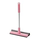 (Pink) - Kaimao Multi-function Shower Squeegee/Duplex Glass Brush/Window Wiper with Thick Aluminium 
