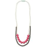 Mama & Little Deila Silicone Baby Teething Necklace for Moms - Nursing Necklace in Bubblegum - Teeth