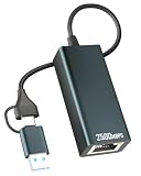 有線LANアダプター 2.5Gbps USB LAN変換アダプター USB A 3.2 Gen 1 超高速通信 USB Type C to RJ45 2500Mbps イーサネットアダプタ 10/100/1000/2500 Mbps 高速転送 ギガビット イーサネット Windows/Mac OS対応 LANケーブルiPhone 15/MacBook Pro/iPad Pro対応