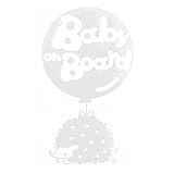 ホワイト（白） Baby on board はりねずみ ハリネズミ 針鼠 動物 ステッカー 窓ガラス用シールタイプ キッズ 子供 妊婦 ※吸盤タイプ・マグ...