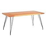 ダイニングテーブル 【長方形 幅150cm】 レトロモダン 『アステール』 木製天板/椿無垢材 スチール脚 生活用品 インテリア 雑貨 インテリア 家具 テーブル ダイニングテーブル 木製、天然木 top1-ds-1748528-ak [簡