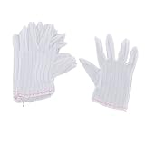 9ペアホワイトナイロンストライプスは帯電防止作業手袋を印刷