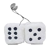 ST TS 車 飾り ルームミラー サイコロ ぶら下げ飾り ぬいぐるみ ハンギング ダイス 車内 デコトラ アクセサリー (02 ホワイト)
