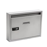 壁掛け郵便ポスト ダイヤルロック式 玄関 郵便受け 壁掛け 暗証番号 ダイヤル式 メールボックス 郵便ボックス メールポスト 後付け 一戸建 新聞紙入れ 横型 薄型 スタイリッシュ (茶) [並行輸入品]