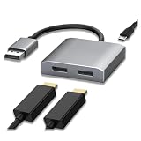 ディスプレイポートハブ 4K 60Hz DisplayPort デュアルディスプレイ 2画面 3画面 拡張 マルチディスプレイ ハブ 1入力 2出力 1in2out Windows対応 デュアルモニター スプリッター DP to DP