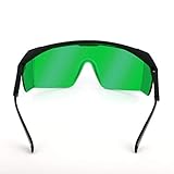 MolySun アイマスク 保護眼鏡バイオレット/ブルー用レーザー安全メガネ200-450/800-2000nm吸収ラウンド保護ゴーグルレーザー保護メガネゴーグル（ブラックフレームとグリーンレンズ）