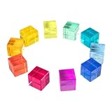 10ピース レインボーアクリル 宝石キューブ ビルディングブロックセット クラフト用 滑らか