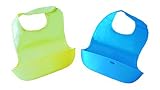 Catch & Roll Baby Bibs: Silicone Pocket Bibs with Waterproof Cloth Top & Adjustable Fit Neck by Catc