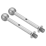 PATIKIL 6.4 mmネジ ボールスタッドエンドボルト 2個 64 mm 304ステンレス鋼 マジックアーム延長ロッド カメラブラケットモニタークランプ用 スタイル1 シルバー