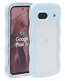 Google Pixel 7A用 ケース ウェーブ ピクセル 7a うねうね 人気 韓国 耐衝撃 超軽量 薄型 おしゃれ pixel7a なみなみ パステル 可愛い 透明 オタ活 推し活 (スカイブルー, pixel7a)