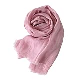 ストール リネン 100% 大判 春夏 ショール 麻 スカーフ レディース メンズ共用 無地 インド製 [.a all over the world] (ピンク)