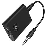 Bluetooth5.2トランスミッター レシーバー Bluetooth 発信機 受信機 一台二役低遅延 ワイヤレス オーディオ 小型 3.5mmオーディオケーブル付き スピーカー/イヤホン/テレビ