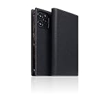 SLGレザーダイアリーケース iPhone 14 Pro、D8フルグレインレザー 、カード収納が可能な手帳型ケース、ハンドメイド工法、iPhone 14 Pro (ブラック/ブルー)