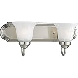 Progress Lighting P3052-09EBWB 2-Light Energy Star Bath Compact Fluorescent with Etched Alabaster Sh