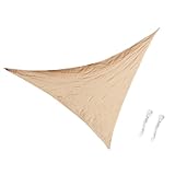 Flameer シェードセイル PEストリング 三角 UVブロック シェードセイル 屋外 ガーデン プール デッキ 多サイズ 全８色選べる - カーキ3m