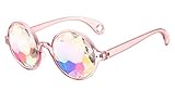 Tmrow 1個 サングラス　おしゃれ　ススタイリッシュ　万華鏡メス　アウトドア ヒップホップ風 ピンク