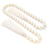 LUMITI ガラスパールガーランドタッセル 35インチ ファームハウス テーブルデコレーション ヒーリングビーズ ボーホー ウォールシェルフ 吊り下げ装飾 (コーヒー)