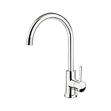 Cahaba ca6114cpシングルハンドルGooseネックシンク蛇口、ステンレススチール
