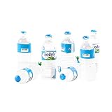 10個のミネラルウォーターボトルドールハウスミニチュアおもちゃ人形食品キッチンリビングルームアクセサリーキッズギフトふりプレイおもちゃ材料の安全性、環境保護