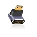 Poyiccot ミニHDTV to 8K 映像伝送 アダプタL型1個 、上向き 48Gbps デジタル信号用 ビデオ2.1 規格 オス-メス変換テレビコネクタ 8K 60Hz/4K 120Hzの解像度を実現 対応 Switch/テレビ/Roku/Xbox/PS4/PS3など