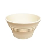 10号 ビオラ 浅型 ホワイティクリームイエロー 植木鉢 おしゃれ 陶器 穴あり 三河焼