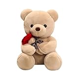 バレンタインデー テディベア ローズ付き テディベア ぬいぐるみ ガールフレンド用 ぬいぐるみ クマのぬいぐるみ バレンタイン テディベア ローズ付き