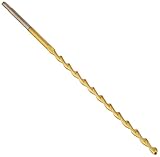 Chicago Latrobe 120DHT Series High-Speed Steel Long Length Drill Bit, TiN Coated, Round Shank with T