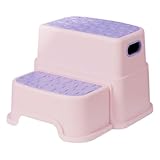 踏み台 子供 ステップ台 2段 取り外し可能 キッズ 多機能 滑り止め 補助便座 トイレ 洗面所 ラーニングタワー キッズステップ 洗面化粧台 台所 step(パープル×ピンク)