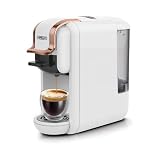 リン和膳居ですマルチカプセルコーヒーメーカー、全自動 家庭用ホット/コールド、小型サイズ イタリアポータブルで統合された 完全な互換性 万能カプセルマシン ミルク カフェテリア (ホワイト)