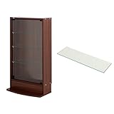 【福袋】【地球家具】フィギュアラック「レギュラー」新シリーズ 幅55cm ロータイプ 本体【正規品】 LED兼用 [鍵付きコレクションケース] [耐震]（ロータイプ、浅型（奥行19cm）、ブラウン） 追加ガラス棚1枚付