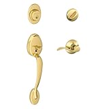 Schlage F60 V PLY 505 ACC Plymouth Handle Set with Accent Lever Interior, Bright Brass by Schlage Lo
