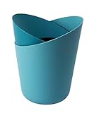 【岩谷マテリアル公式】ENOTSトラッシュカン 6L ブルー ゴミ袋が見えない ゴミ箱 ダストボックス おしゃれ ナチュラル インテリアに溶け込むデザイン ミニ キッチン リビング 寝室 洗面所 袋止めつき