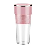 一つ　ジューサー　ミキサー　ブレンダー　小型　USB充電式ジューサー　スムージーミキサー　ぶれんだー　じゅーさーみきさー　ポータブル　シンプル　ミニジューサー　多機能　USB充電ジュースカップ　電気ジュースブレンダー　キッチン用品　 (ピンク)