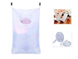 ドアHanging Laundry Hamper bag-オックスフォード生地折り畳み式洗濯可能省スペース ホワイト