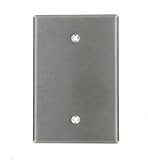 Leviton 84114 – 40 1-gang noデバイス空白Wallplate、オーバーサイズ、デバイスマウント、ステンレススチール 2 Pack 84114-40-2pk